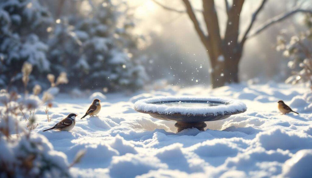 Gefrorene Vogeltränke im Garten: Was Sie jetzt tun sollten, damit Vögel trinken können