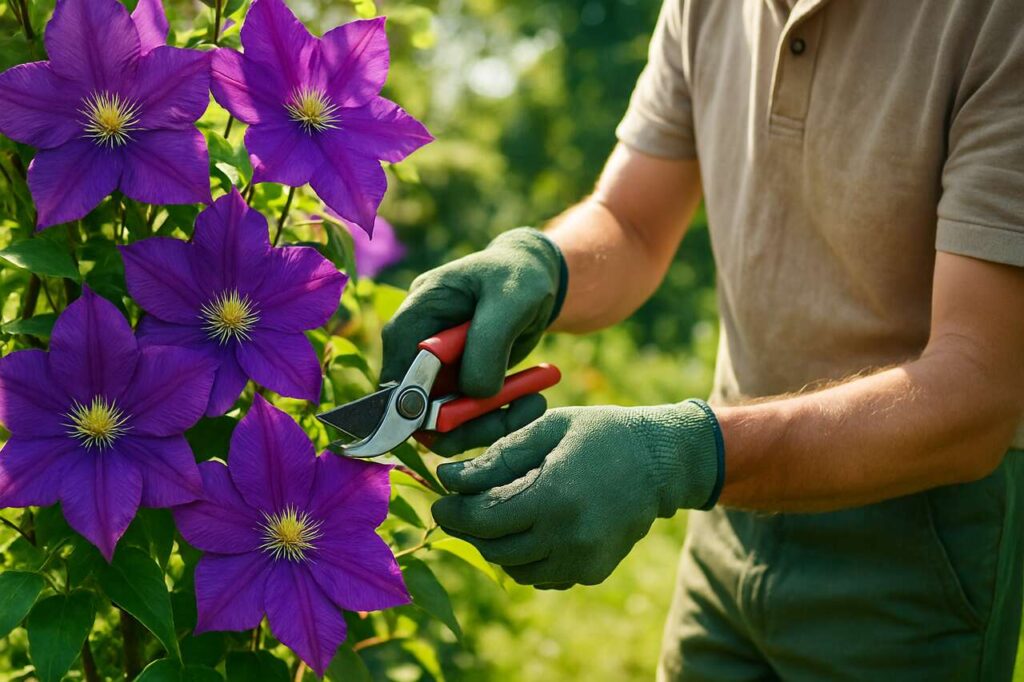 Clematis jetzt kräftig schneiden: Weniger Schnitt bedeutet weniger Blüten
