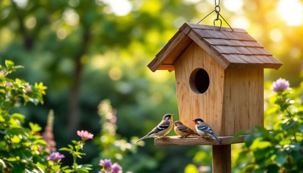 Vogelkunde/Garten: Die genaue Sitzstangenhöhe (über 2 Meter) und die Ausrichtung (Öffnung nach Osten) eines Nistkastens, um Vögel vor Wind und Fressfeinden zu schützen