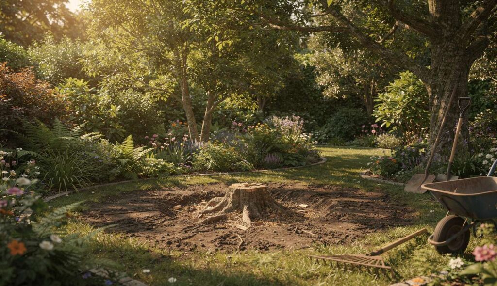 Von dem Baumstumpf im Garten bleibt keine Spur zurück. Eine bewährte Methode für Gärtner.